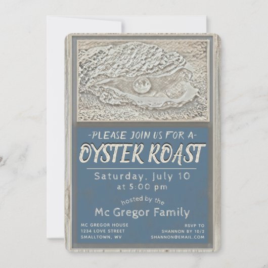 Oyster Roast Tan en Blue All Purpose Kaart (Voorkant)