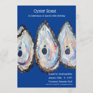 Oyster Roast Thmed Birthday Party Invitation Kaart