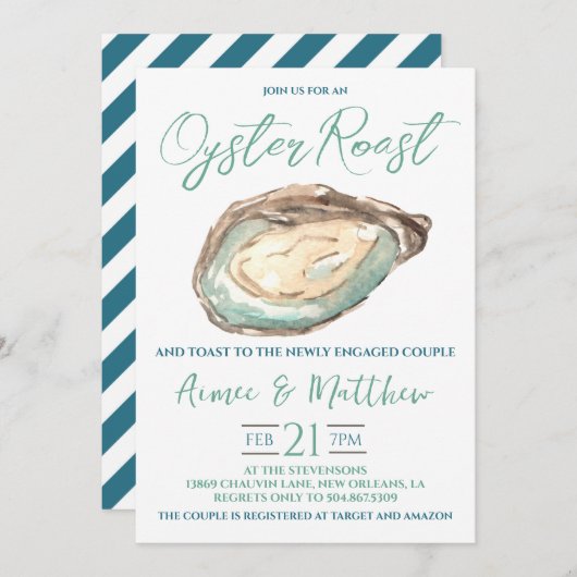Oyster Roast Verloving Kaart (Voorkant / Achterkant)