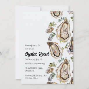 Oyster Roast waterverf uitnodiging