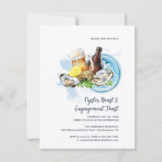 Oyster Roast Wedding Engagement Seafood Party Kaart (Voorkant)