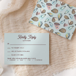 Oyster Roast Wedding Invitation, RSVP Kaartje