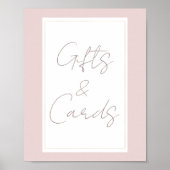 Oyster Roze & Goud Modern Huwelijkscadeaus Kaarten Poster (Voorkant)