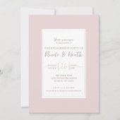 Oyster Roze & Goud Modern Minimaal Verloving Kaart (Voorkant)