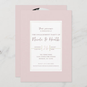 Oyster Roze & Goud Modern Minimaal Verloving Kaart