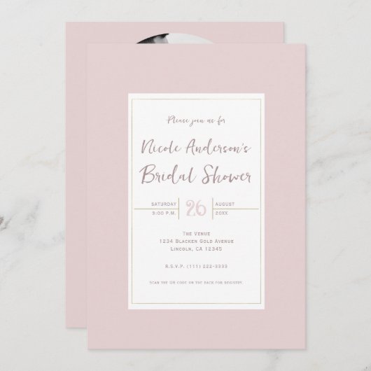 Oyster Roze & Goud Modern Minimaal Vrijgezellenfee Kaart (Voorkant / Achterkant)