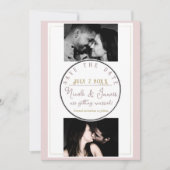 Oyster Roze & Goud Modern Minimal Save the Date (Voorkant)