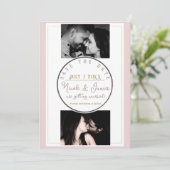 Oyster Roze & Goud Modern Minimal Save the Date (Staand voorkant)
