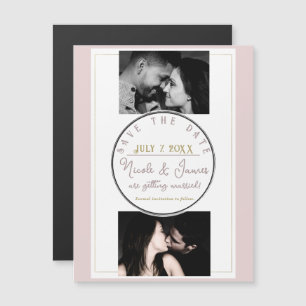 Oyster Roze & Goud Modern Minimal Save the Date