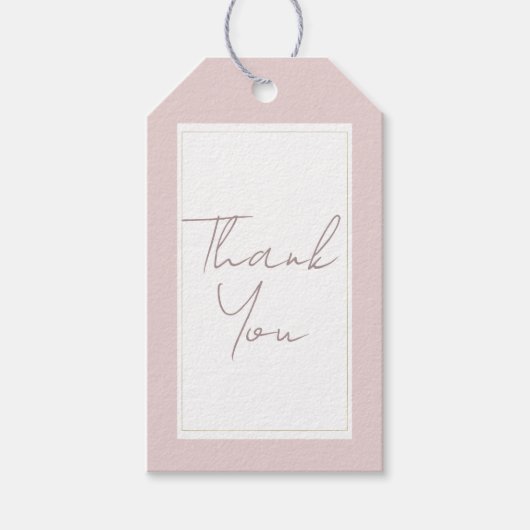 Oyster Roze & Goud Modern Minimal Wedding Cadeaulabel (Voorkant)