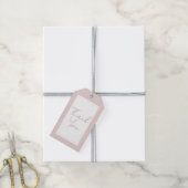 Oyster Roze & Goud Modern Minimal Wedding Cadeaulabel (Met Touw)