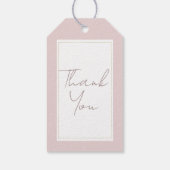 Oyster Roze & Goud Modern Minimal Wedding Cadeaulabel (Achterkant)