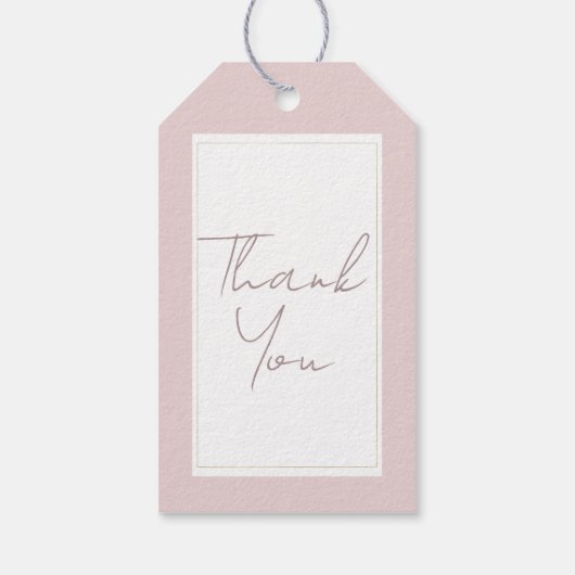 Oyster Roze & Goud Modern Minimal Wedding Cadeaulabel (Achterkant)