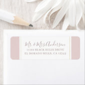 Oyster Roze & Goud Modern Minimal Wedding Etiket (Insitu)