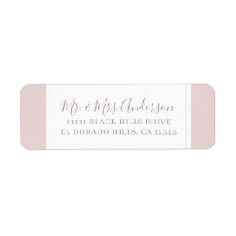 Oyster Roze & Goud Modern Minimal Wedding Etiket