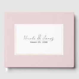 Oyster Roze & Goud Modern Minimal Wedding Gastenboek