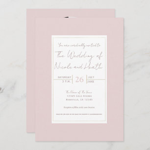 Oyster Roze & Goud Modern Minimal Wedding Kaart