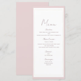 Oyster Roze & Goud Modern Minimal Wedding Menu