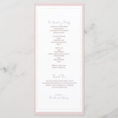 Oyster Roze & Goud Modern Minimal Wedding Programm Programmakaart (Achterkant)