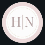 Oyster Roze & Goud Modern Minimal Wedding Ronde Sticker<br><div class="desc">Oyster Roze & Goud Moderne Minimale Trouwstickers</div>