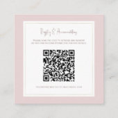 Oyster Roze & Goud Modern Minimale bruiloft Detail Vierkante Visitekaartje (Achterkant)