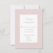 Oyster Roze & Goud Modern Minimale bruiloft RSVP (Voorkant)