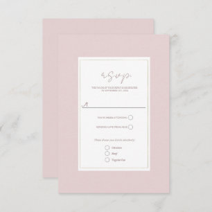 Oyster Roze & Goud Modern Minimale bruiloft RSVP