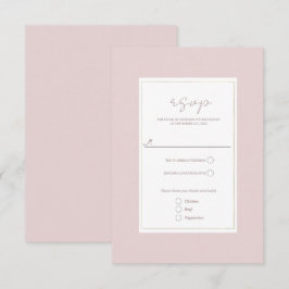 Oyster Roze & Goud Modern Minimale bruiloft RSVP Kaartje