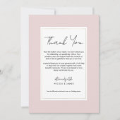 Oyster Roze Goud Moderne Minimale bruiloft Dank u Kaart (Voorkant)