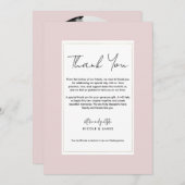 Oyster Roze Goud Moderne Minimale bruiloft Dank u Kaart (Voorkant / Achterkant)