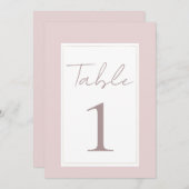 Oyster Roze & Goud Moderne Trouwtafel Nummer Kaart (Voorkant / Achterkant)