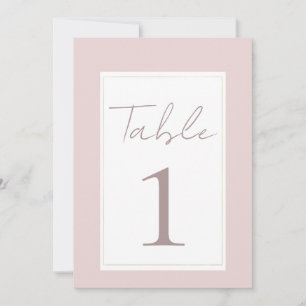 Oyster Roze & Goud Moderne Trouwtafel Nummer Kaart