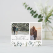 Oyster Save the Dates met foto's Save The Date (Staand voorkant)