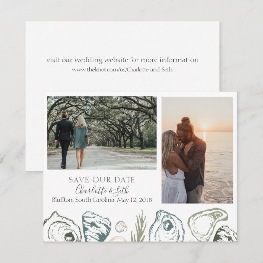 Oyster Save the Dates met foto's Save The Date (Voorkant / Achterkant)