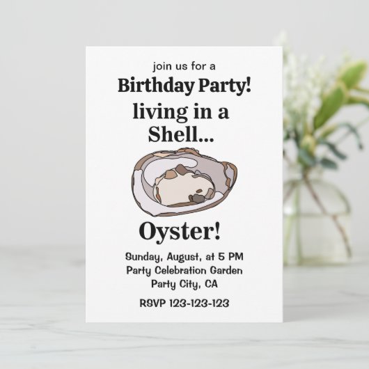 Oyster Shell Grappig Zomer Verjaardag Feest Kaart (Staand voorkant)