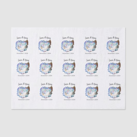 Oyster Shell Hearts Decoupage Tissuepapier (Voorkant)