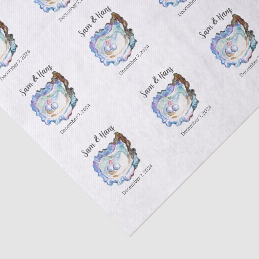 Oyster Shell Hearts Decoupage Tissuepapier (Detail)