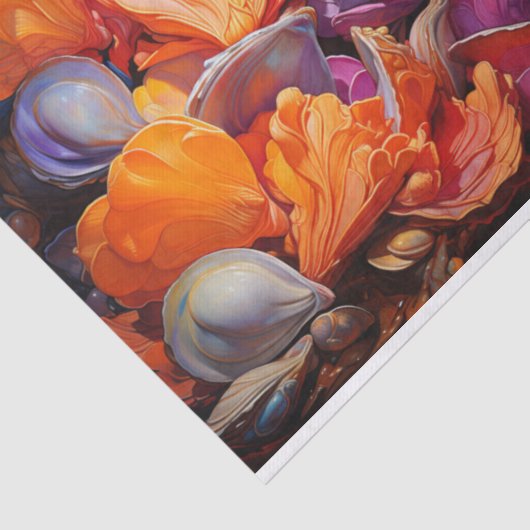 Oyster Shell Heldere Kleur Bloemen Decoupage Tissuepapier (Detail)