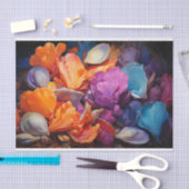 Oyster Shell Heldere Kleur Bloemen Decoupage Tissuepapier (Craft)