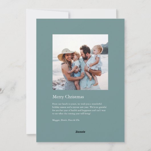 Oyster Shell Tree Coastal Christmas Photo Feestdagenkaart (Achterkant)