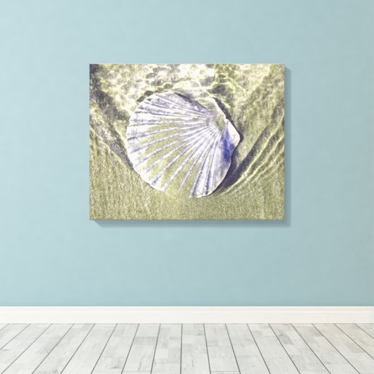 Oyster Shell Underwater Canvas Afdruk (Insitu (Houten vloer))