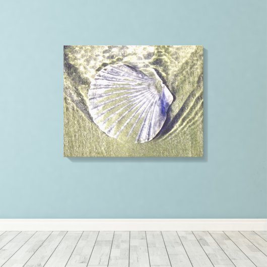 Oyster Shell Underwater Canvas Afdruk (Insitu (Houten vloer))