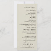 Oyster Shells Trouwprogramma (Achterkant)