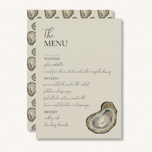 Oyster Shells Trouwtafel Menu Kaarten Flat Menu