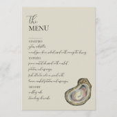 Oyster Shells Trouwtafel Menu Kaarten Flat Menu (Voorkant)