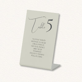 Oyster Shells Trouwtafel Zitting Grafiek Kaart Reclamebord Met Voetstuk