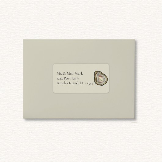 Oyster Shells Wedding Address Label