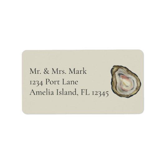 Oyster Shells Wedding Address Label (Voorkant)