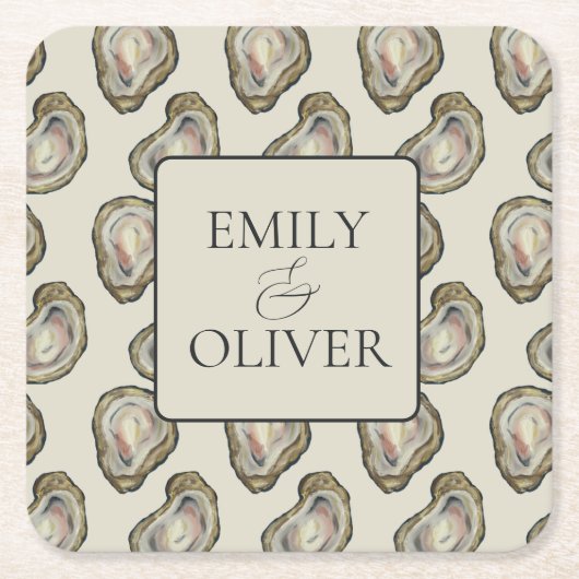Oyster Shells Wedding Kartonnen Onderzetters (Voorkant)