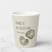Oyster Shells Wedding Papieren Bekers (Voorkant)